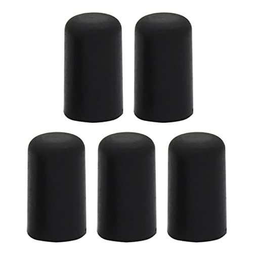 Black Portable Cello Rubber Endpin Tip Protector, Set of 5 Music Instrument Accessories