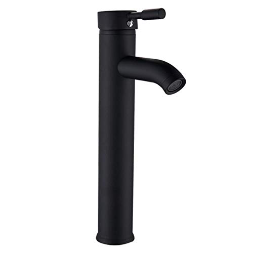 Mélangeur de salle de bain monotrou au design architectural en noir mat matifié