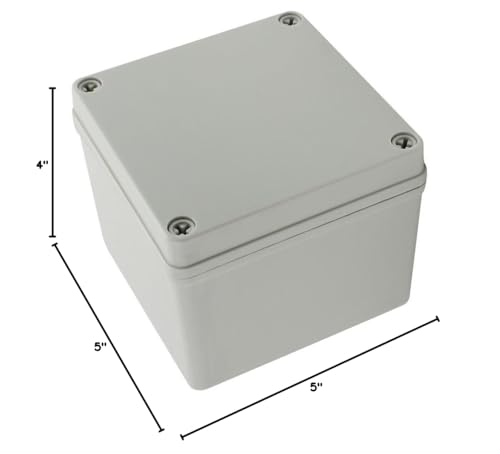 YXQ 125 x 125 x 100mm Junction Box Electrical Project Case Square IP65 Waterproof ABS DIY Power Outdoor Enclosure Gray (5 x 5 x 4 inches)