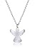 Produktbild Nuoli® Schutzengel Kette Damen Silber (45 + 5cm verstellbar) Halskette mit Engel Anhänger für Frauen & Mädchen, aus poliertem Edelstahl