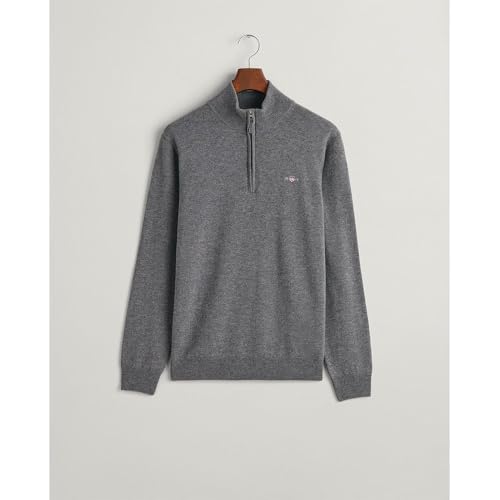 Gant Para Hombre. 87213 Jersey De AlgodóN Con Media Cremallera Casual Gris (3XL) - 3