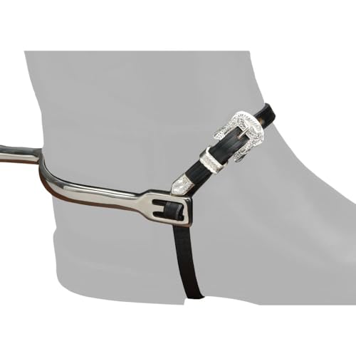 Tough 1 EquiRoyal Silver Buckle Leather Spur Straps