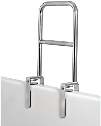 Carex Dual Level Bathtub Rail with Chrome Finish - Bathtub Grab Bar Safety Bar For Seniors and Handicap - For Assistance Getting In and Out of Tub, Easy to Install on Most Tubs