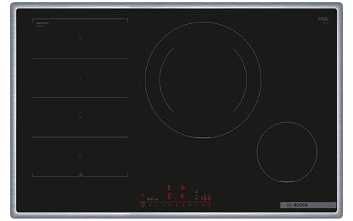Bosch PXE845HC1E Serie 6 Induktionskochfeld (autark), 80 cm breit, intuitive Bedienung, 28 cm große Induktions-Kochzone, PerfectFry Plus Bratsensor, anpassbare Kochzonen