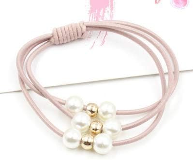 Miniatura 4 de Accesorios para el cabello, bandas elásticas de goma con perlas, anillo para la cabeza, banda elástica para el cabello, soporte para cola de