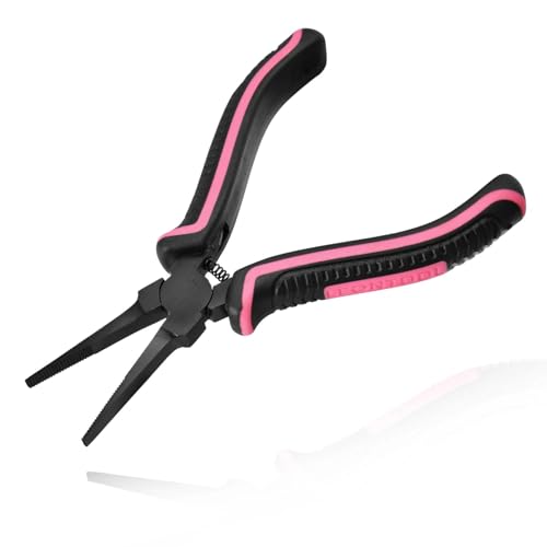 LEONTOOL Pinze a becchi piatti sottili da 13 cm con ganascia seghettata, pinze a becco piatto sottile per la creazione di gioielli, artigianato, riparazione di schede PCB, piegatura di avvolgimenti e