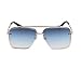 Junsika Square Aviator Sunglasses for Men Women Fashion Metal Vintage Designer Shades Gradient Blue Sunglasses