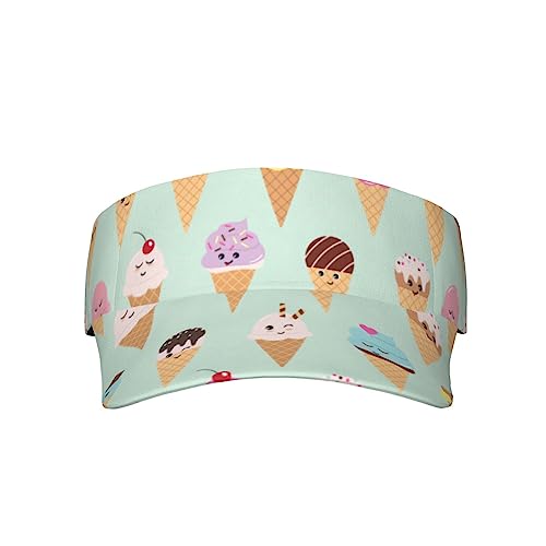 Casquette visière cônes de crème glacée chapeau de soleil réglable pour sport