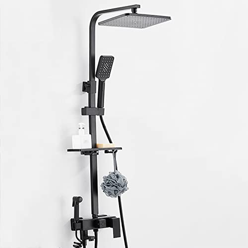 Système de douche à effet pluie noir pour une routine spa à la maison