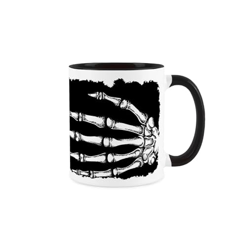 Image of Purely Home Skeleton Hand Mug - Spooky Halloween Decor Gift - Ceramic Tea/Coffee Black Drinks Cup