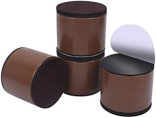 Ezprotekt 2" Lift Furniture Risers Carbon Steel Bed Risers,2.4" Self-Adhesive Heavy Duty Furniture Raisers Adds 2" Height to Beds Sofas Cabinets Supports 20,000 lbs, Round Brown