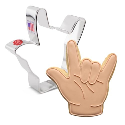 Ann Clark Hand Love Sign Cookie Cutter, 3-3/4", Made in USA