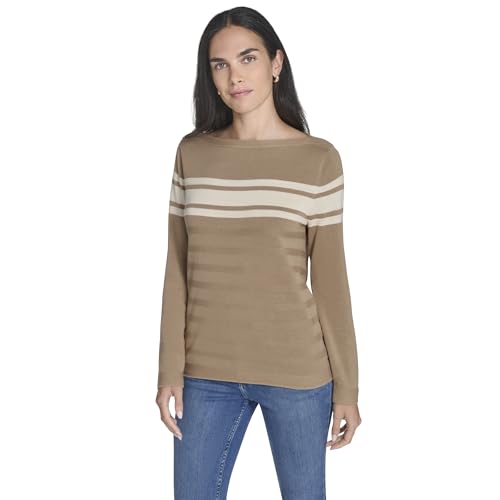 Image of Nautica Women's Mariner Stripe Pullover Boatneck Long Sleeve