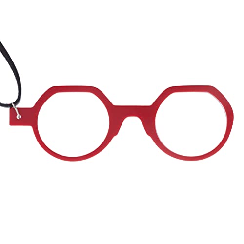 DIDINSKY Brille oder Leselupe. Anhänger mit Kette erhöhen. Fernglas ohne Koteletten für Damen und Herren. Red +2.0 - MOCO ROUND Cover