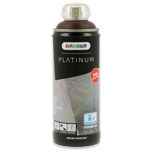 DUPLI-COLOR PLATINUM RAL 8017 schokoladenbraun seidenmatt 400 ml Spraylack, schnelltrocknend, exzellente Deckkraft, hohe Ergiebigkeit, UV-beständig, lichtecht und langlebig