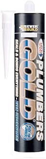 Everbuild Plumbers Gold | Excellent Primerless Adhesion with Mould Shield Silicone Sealant - Can be Applied to Wet Surface and Under Water - Clear - 290 ml