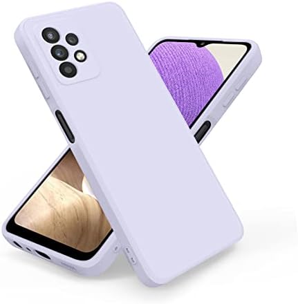 Case compatible with Samsung Galaxy A32 5G Case 6.5-Inch, Slim Liquid Silicone Full Covered Soft Gel Rubber Cover (Black)