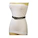 Women Fashion Faux Leather Band Belt Hip Gold Silver Studs Buckle S M Metallic Black z195