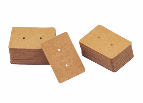 TIAMALL 300 PCS Earring Display Cards Kraft Paper Ear Tags Ear Stud Card (Brown)