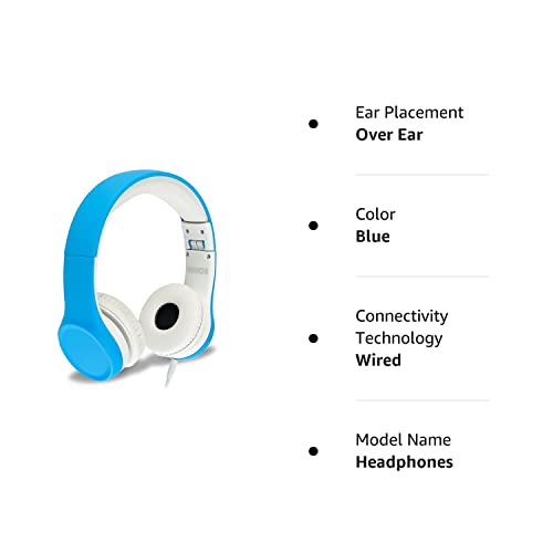Nenos Children Headphones Kids Headphones Children's Headphones Over Ear Headphones Kids Computer Volume Limited Headphones For Kids Foldable (Blue) #TOP5