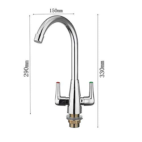 Robinet de cuisine col de cygne avec double commande précise et finition chromée - 5