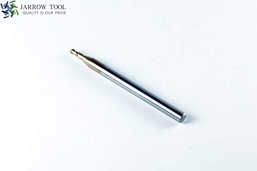 Image of Carbide Ball Nose End Mill for CNC Machine Milling Tools, for Alloy Steels /Hardened Metals - 2 Flute - 55HRC TiAlN Coated (5Pcs, 1 /16)