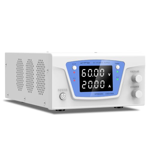 Image of DC Power Supply Variable, 60V 20A 1200W Bench Power Supply with Encoder knob, High Power Adjustable Switching Power Supply with OCP Switch, Variable Power Supply with Output Enable /Disable Button