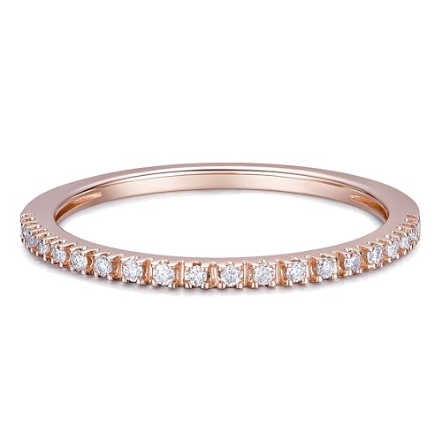 1.5mm Moissanite Wedding Bands, Moissanite Band Rings, Yellow Gold Eternity Bands for Women