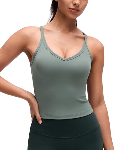 Image of CRZ YOGA Double Lined V Neck Cami Crop Tank Top