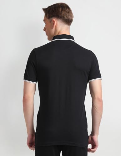 Image of Arrow Sport Solid Polo T Shirt for Men - 100% Cotton, Breathable & Comfortable Half Sleeves Mens Tshirt