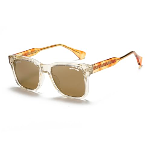 Image of grey jack Full Rim Rectangle Sun Glasses Stylish Sunglasses for Men Women Polarized UV Protection 3317