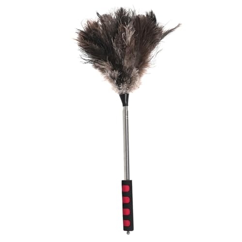 iplusmile Avestrí Duster Plumeros Largos para Limpiar Plumero De Techo Alto Plumero para Ventilador De Techo Plumero Casero Plumero Telescópico Silver Pluma De Avestruz