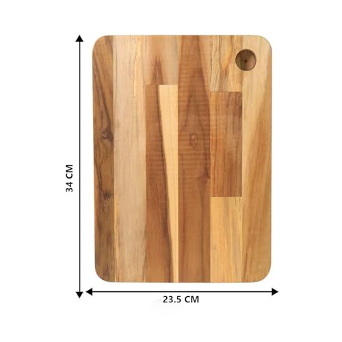 Image of Btop Stainless Steel Chopping Board, Corrosion Resistant, Waterproof, Rust-Proof, Professional Kitchen Equipment (Steel & Wood Dualside Medium Size Chopping Board)