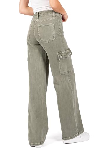 VERVET Womens Juniors Wide Leg Cargo Jeans, 253