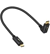 Poyiccot USB C to USB C Cable Short 1feet, USB C 90 Degree Cable 240W, 40Gbps USB 4 Cable for Thu...