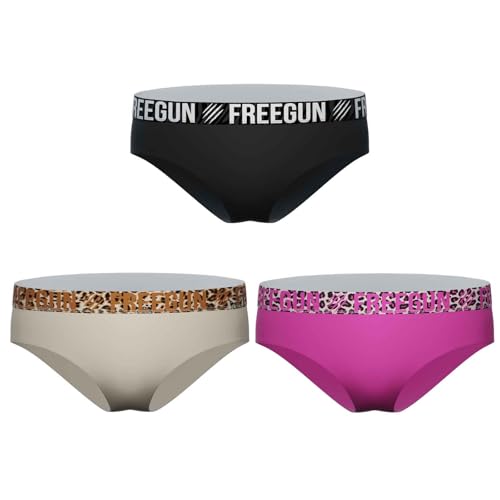 FREEGUN Lot de 3 Boxers Culottes Coton Fille (8-10 Ans, Pack Sauvage 81)