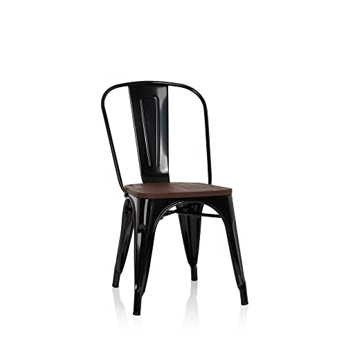 Hjh Office 645045 Silla Visitante Vantaggio Comfort W Metal Madera Negro, Silla De Bistró Apilable, Estable, Industrial Style Hjh Office 645045 Silla Visitante Vantaggio Comfort W Metal Madera Negro, Silla De Bistró Apilable, Estable, Industrial Style