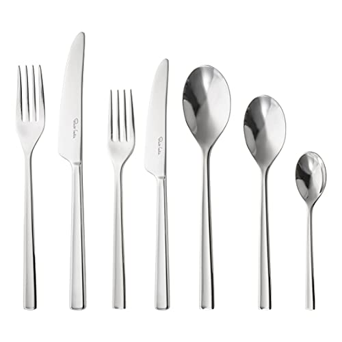 Robert Welch Blockley Bright, 56 Piece Cutlery Set for 8 People. Made from Stainless Steel. Dishwasher Safe