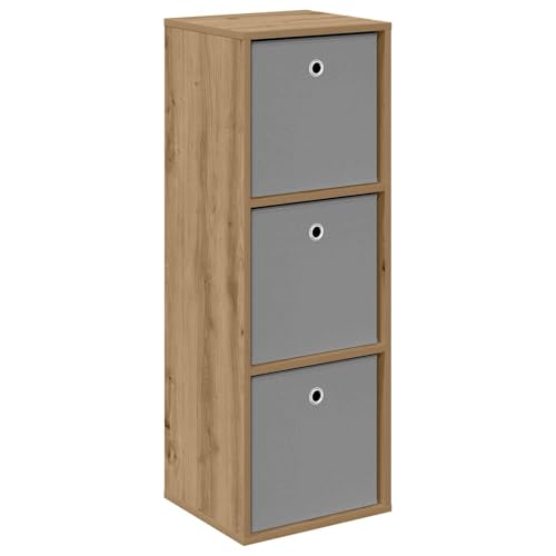 Kaloriko Buffet bahut Enfilade en Bois d'ingénierie chêne Artisanal 35 x 32 x 99,5 cm avec tiroirs et étagères, Rangement Polyvalent pour Salon, Salle à...