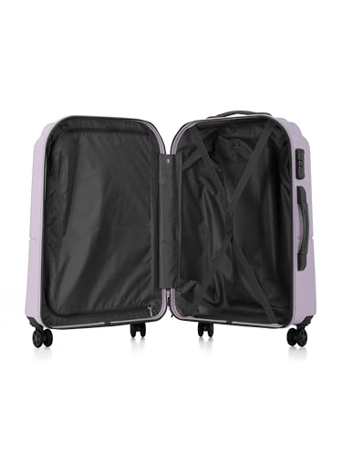 Image of Genie Palm Plus 66cm Trolley Bag, Hard Side 8 Wheel Carry on Luggage - Lavender, Travel Bag for Women