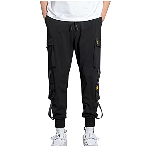 Dgoopd Men Cargo Pants Lightweight Elastic Waist Pants Baggy Jogger Pants Outdoor Hiking Pants Active Pants with Pockets - Main Image