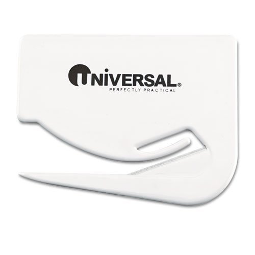 Universal Paquete de tres abrecartas/cortadoras blancas UNV31803 2 unidades