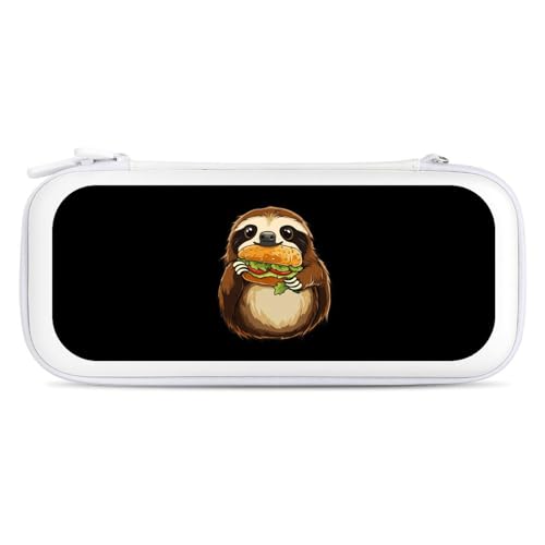 Sloth Eating A Sandwich Compatible with Switch Carrying Case Hard Travel Game Bag Pouch with 15 Games Accessories White-style