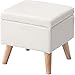 JYHZ Taboret do przechowywania podnóżka, wielofunkcyjny taboret, praktyczne pudełko otomana, biały stołek do przechowywania PU, tapicerowany podnóżek, stołek na buty do zmiany, pojedynczy/podwójny podnóżek do salonu