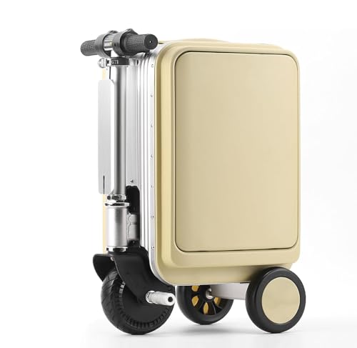 Smart Rideable Suitcase for Adults,20L Electric Luggage Scooter with One-Button Telescopic,Load 110kg,Mileage 8-12KM,Removable Battery Yellow