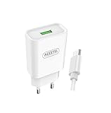 Accetel AC307 Cargador Red 1USB 2.1A - Cable TypeC Pack de 2 Unidades