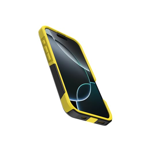 Image of OtterBox iPhone 16 Pro (Only) - Commuter Series MagSafe Case - Night (Black & Yellow) - Built-in Magnets - Slim & Tough - Pocket-Friendly - with Port Protection