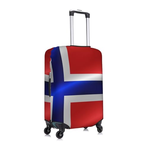Travel Luggage Protector, Washable Stretchy Zipper Luggage Suitcase Cover, Anti-Scratch Baggage Cover Bag - Fits 19-32 inch (Flag of Norway)3