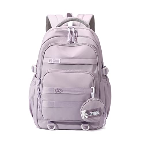 EKUIZAI Mochila de grande capacidade para meninas, escola primária, mochila de livros para adolescentes e meninos, Roxa, Style A -L