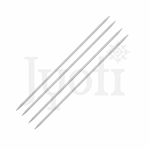Image of Jyoti Knitting Pin - Aluminium (10 Pairs of Double Point Pins of 9 Inches / 23cm of Size 12), Crafting & Weaving, Round Blunt Yarn Needles, Used for Sweaters, Scarves, and Woolen Fabrics - Pack of 10